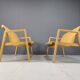 Mid-century plywood benches in the manner of Alvar Aalto, 1960 - set of 2