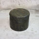 Pouf in black/green leather