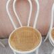 Lot trois Chaises bistrot écru cannage naturel Vintage