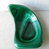 Trinket bowl free form in green malachite stone