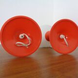 Glass and Plastic Tulip Bedside Lamps, 1970s, Set of 2