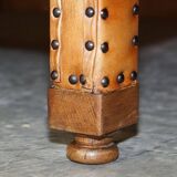 Two-seater leather canapé, hand-tanned, Edwardian style with studs.