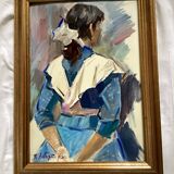 Oil painting on canvas signed dimensions: height -57cm- width -41 cm-