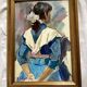 Oil painting on canvas signed dimensions: height -57cm- width -41 cm-