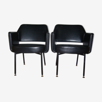 Pair of vintage 60s Gautier-Delaye armchairs