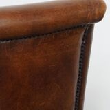 Set of 4 Sheepskin Leather Dining Chairs