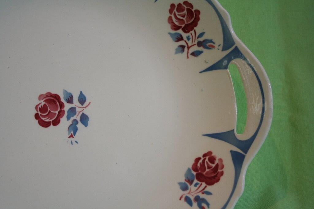 Badonviller pink pattern pie dish