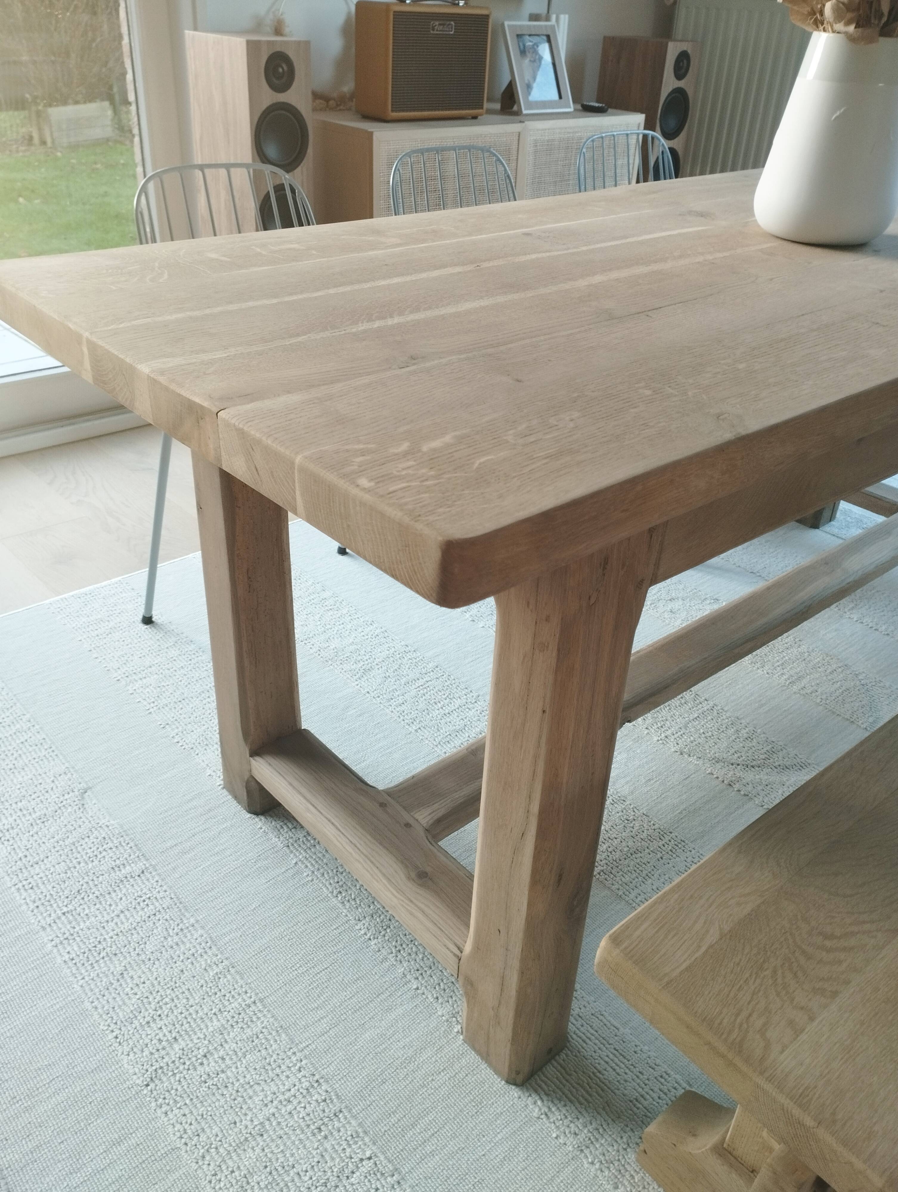 Solid oak farm table