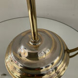 Vintage lamp from the 70s in brass and opaline