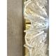 Contemporary Brass and Murano Glass Flush Mount Wall Sconces — Pair