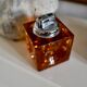 Orange Murano glass Ice Cube table lighter attributed to Antonio Imperatore, Italy, 1970