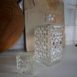 Vintage whisky decanter in chiseled glass