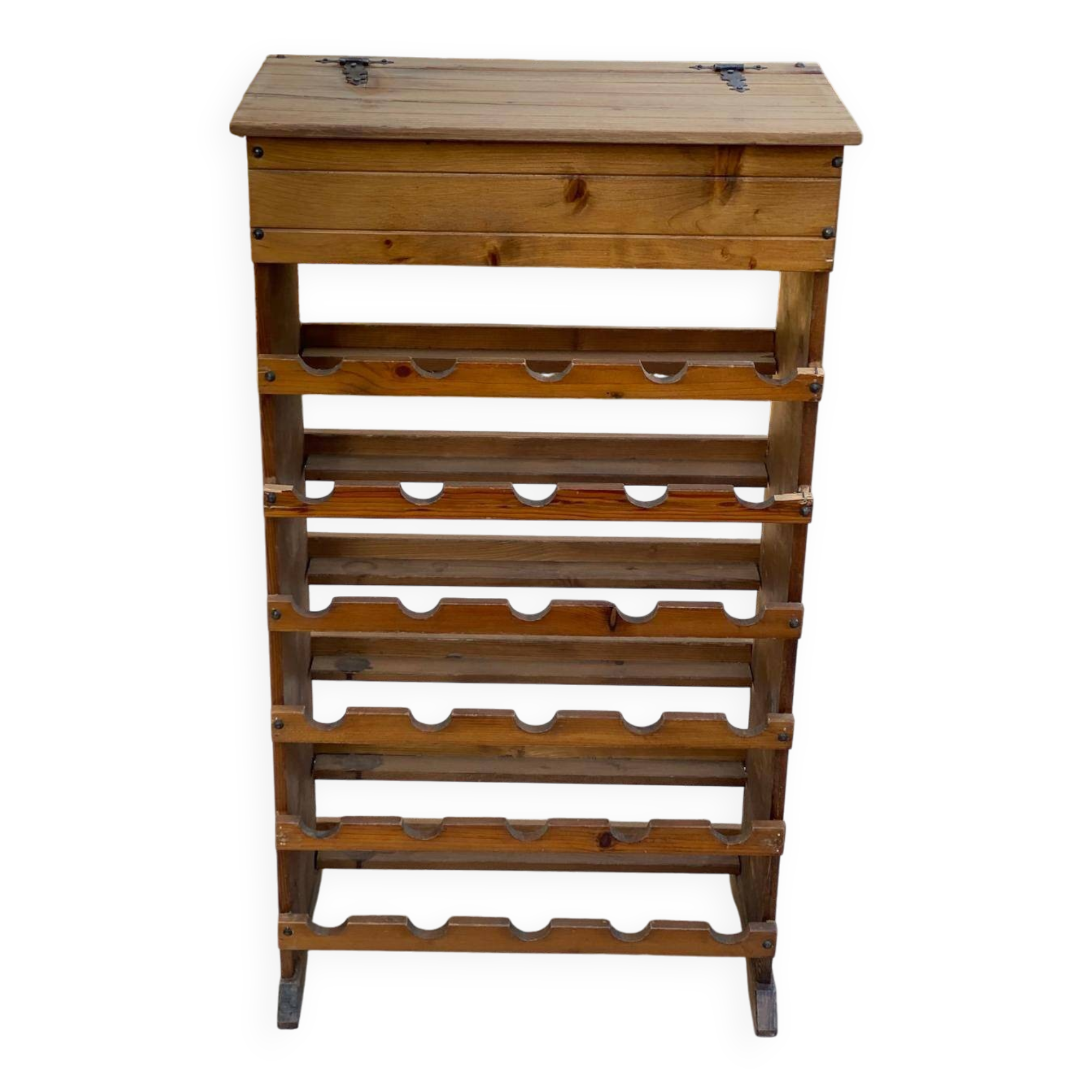 Solid wood wine rack bottle storage with drawer