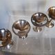 Lot 4 silver metal champagne glasses 1950/60