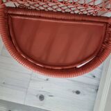 Terracotta rattan and wicker shelf