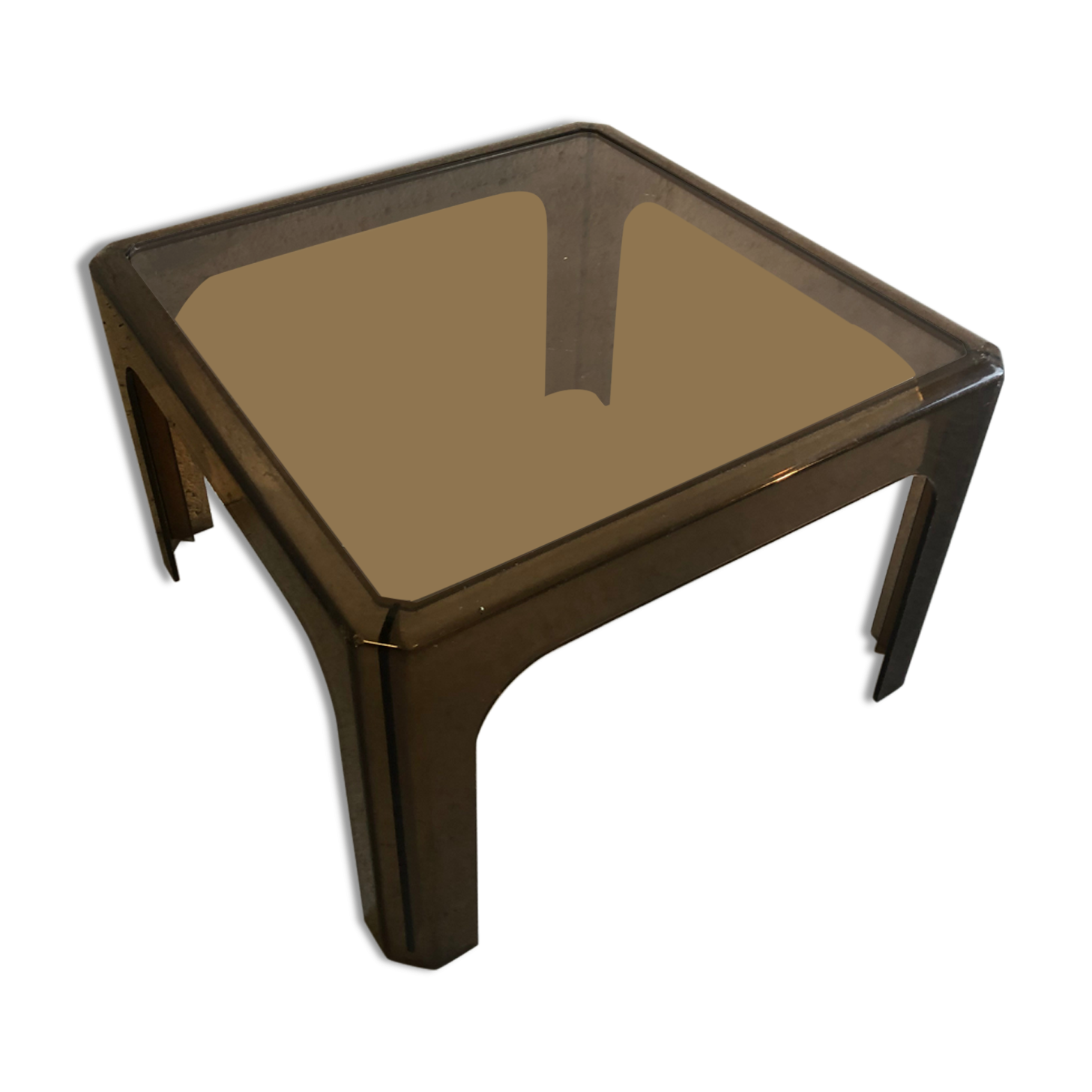 Smoked plastic coffee table 70s