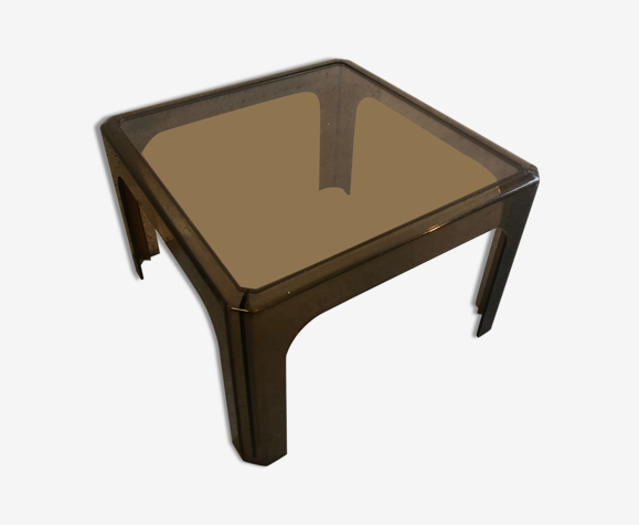 Table basse plastique fumé années 70