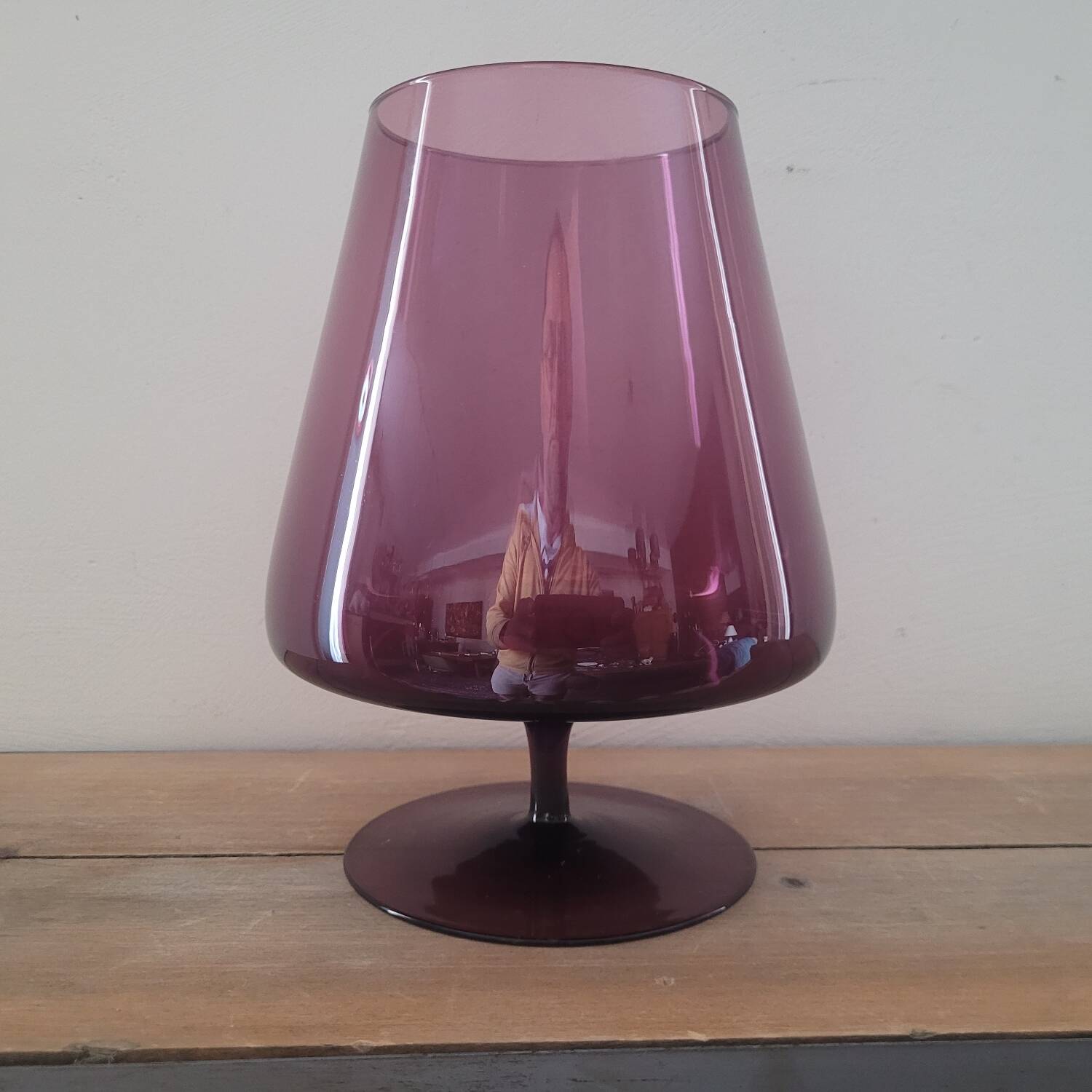 Vintage Ingrid Glashütte purple glass bowl – 70s modernist design