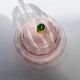 Pink Glass Cloche with Green Finial on Plate – 1930s Italian Vintage Glass Tableware