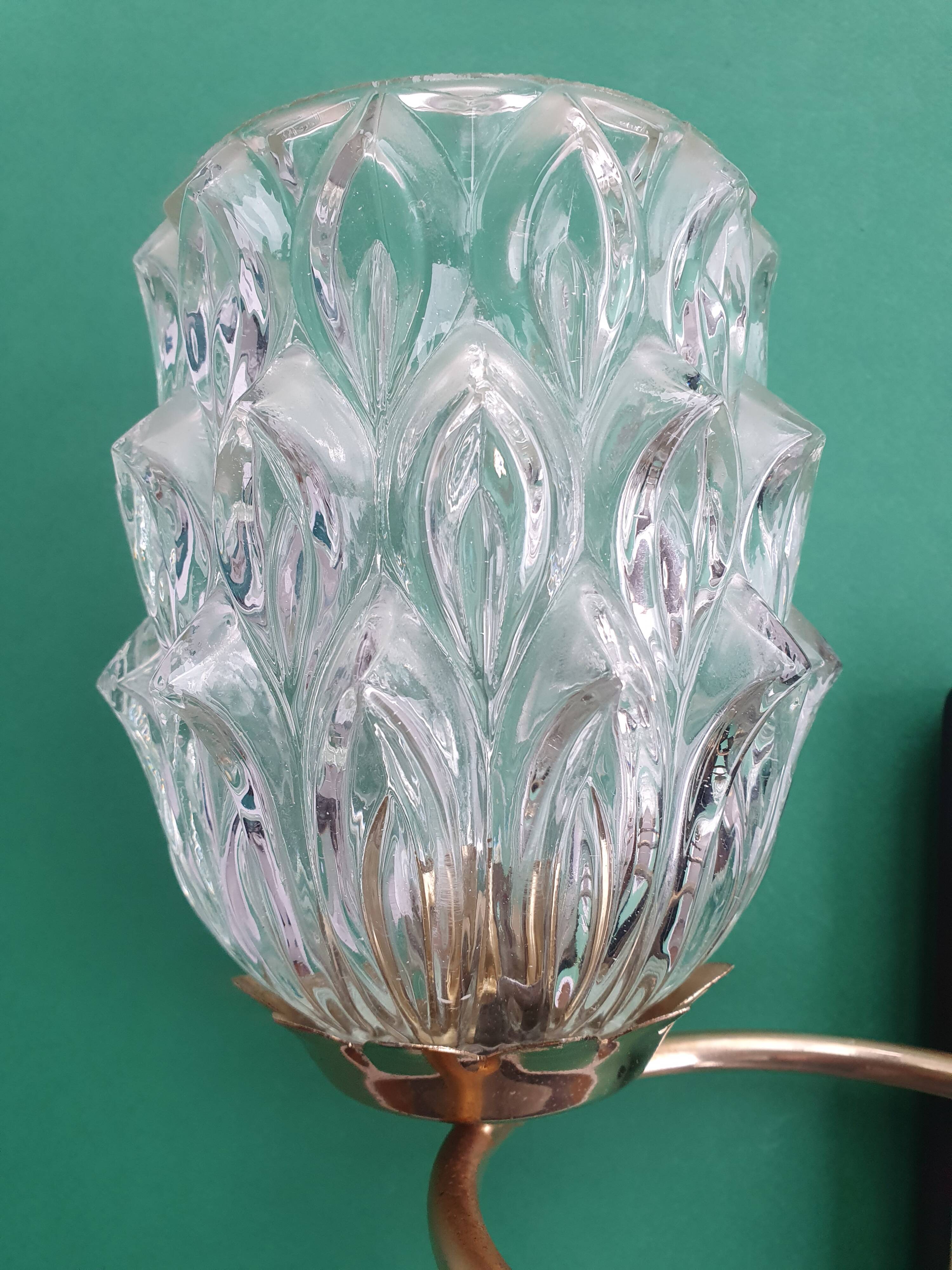 Pair of 1950s gold wall lights