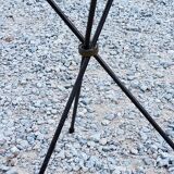 Side table from the 60s Whisky table top in black glass and gilded metal tripod base in