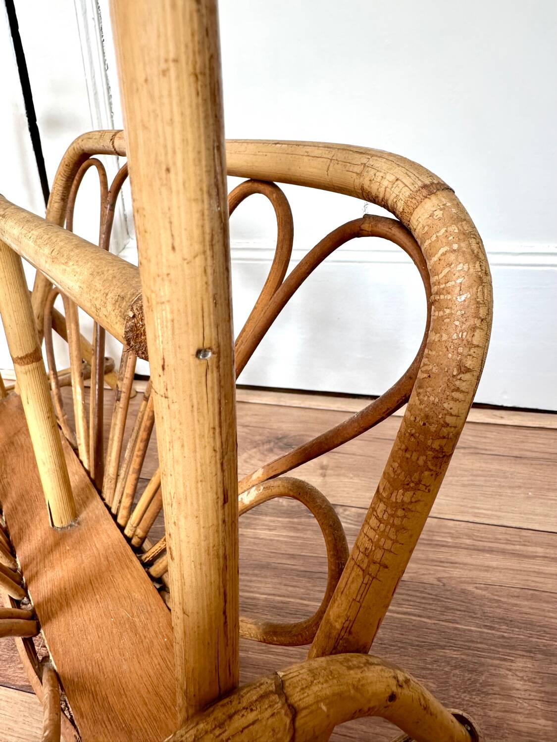 60s bamboo magazine rack