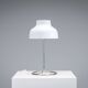Chromed table lamp metal shade and curved frame