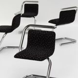 Anonimo set of 6 Italian chrome "S" chairs 1970s