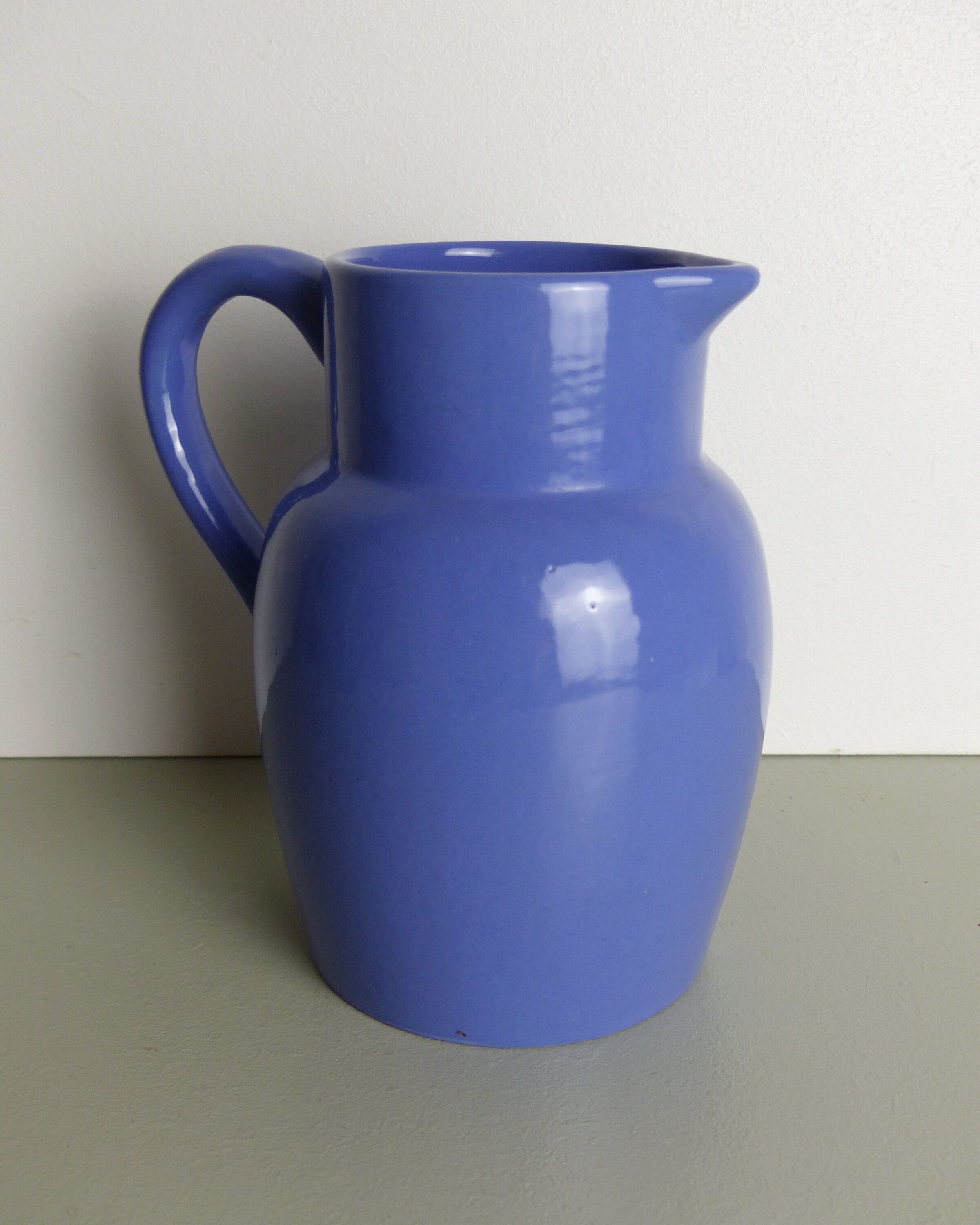 Lavender blue ceramic pitcher