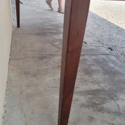 Old farmhouse table with mosaic top and tapered legs - 2m64