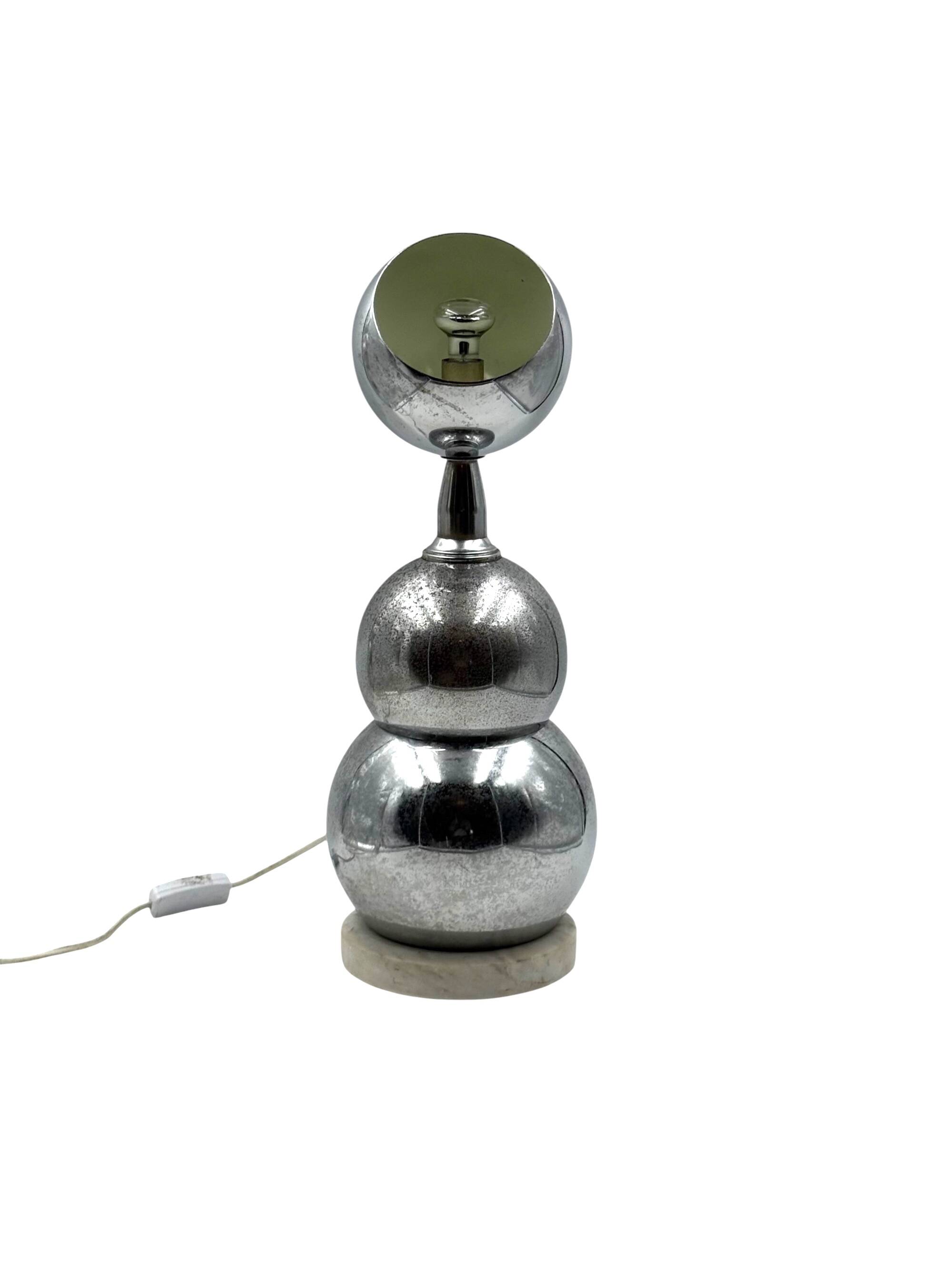 Space age chrome table Lamp, France 1970s
