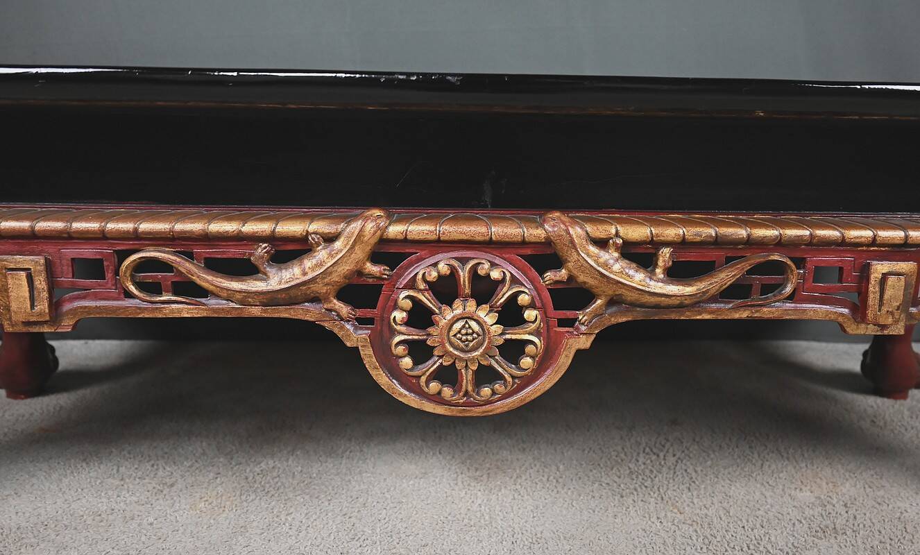 Large Imperial Coffee Table with Glass Top, China – 20th Century