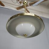Lustre Bauhaus en laiton de Franta Anyz, 1930, restauré