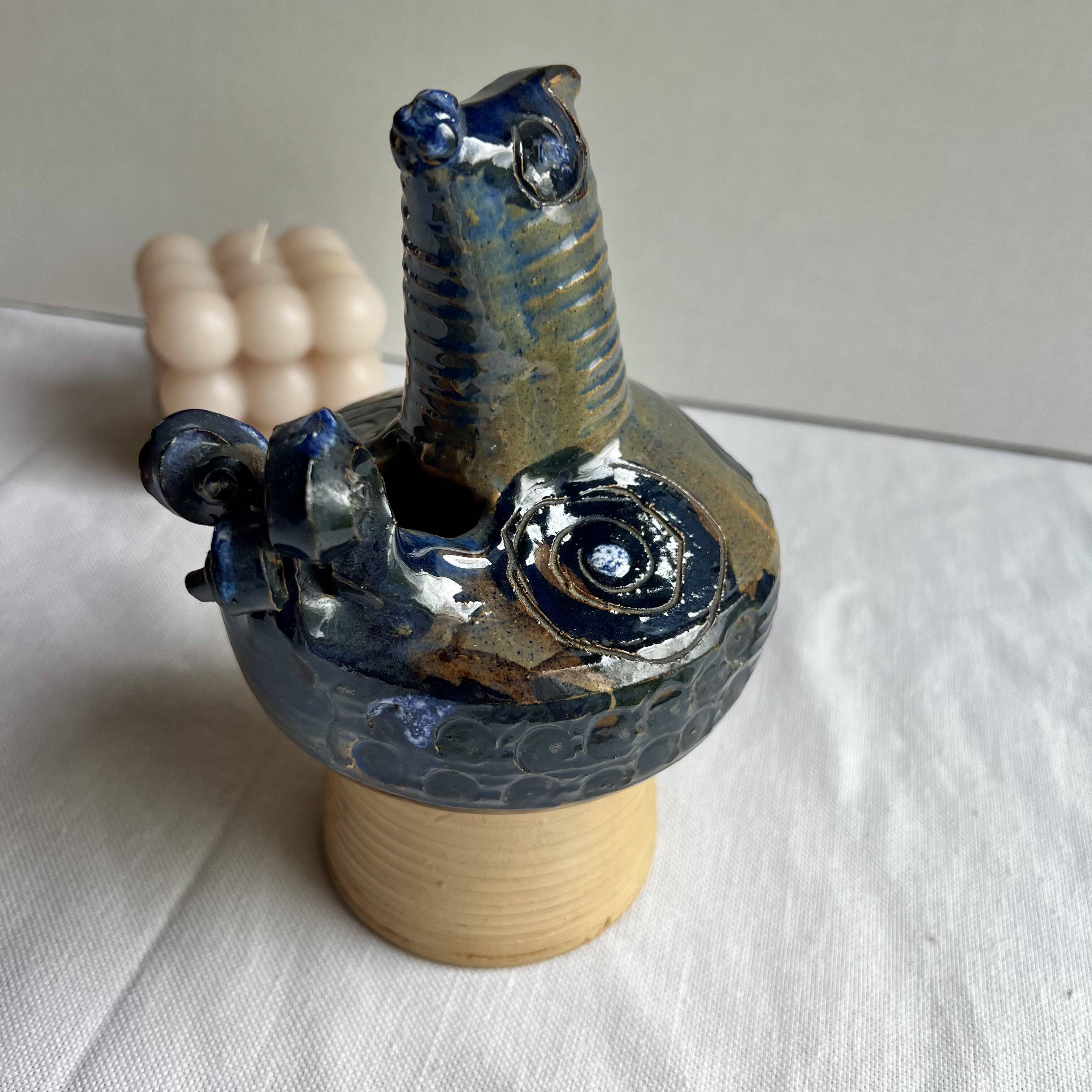 Sculpture Bird Hanne Stentoj - Vintage Danish Studio Ceramic