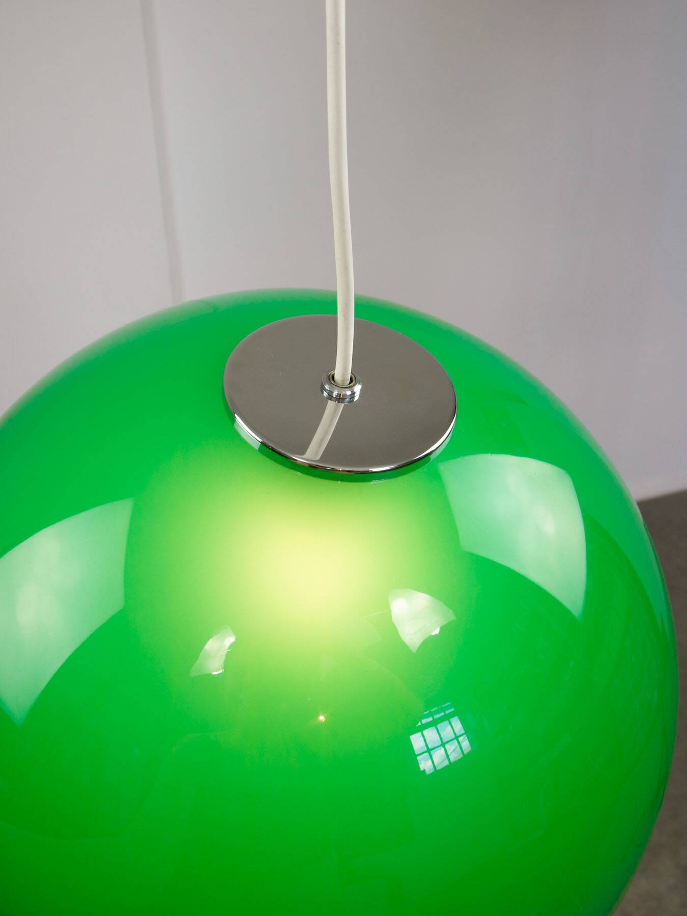 Italian Space Age Pendant in Brass and Acrylic Glass, 1970s