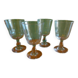 4 large crystal glasses from the end of the 19th century to the beginning of the 20th century