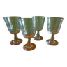 4 large crystal glasses from the end of the 19th century to the beginning of the 20th century