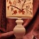 Vintage lamp alabaster foot lampshade vellum dried flowers