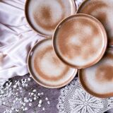 Serving small stoneware dessert plates