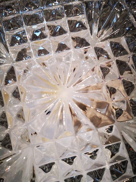 Vintage old glass ceiling lamp 1960/70 Ø 19.5 cm
