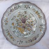 Pair of plates in Angoulême earthenware dated and signed nineteenth century