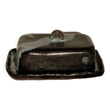 Pink and blue butter dish