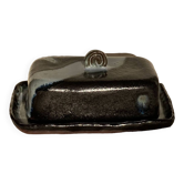 Pink and blue butter dish