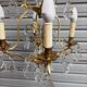 Rare antique cage chandelier in gilded bronze and crystal, 4 lights / WORKING CONDITION GAU?