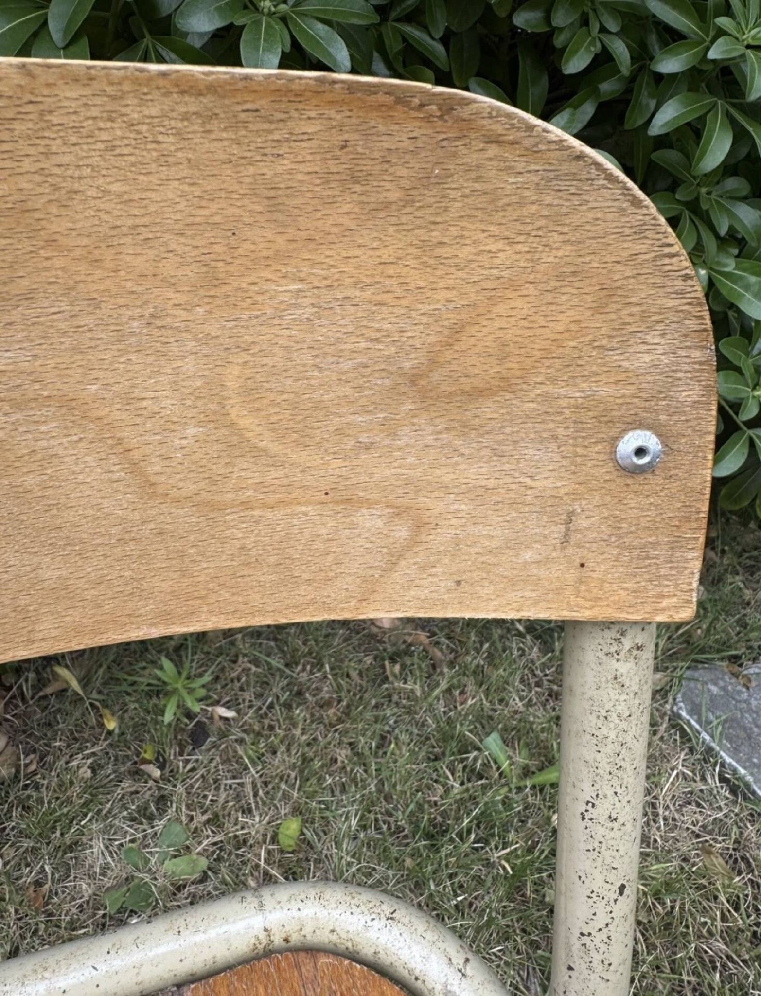 Old small school chair for children, vintage design, height a.