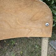 Old small school chair for children, vintage design, height a.