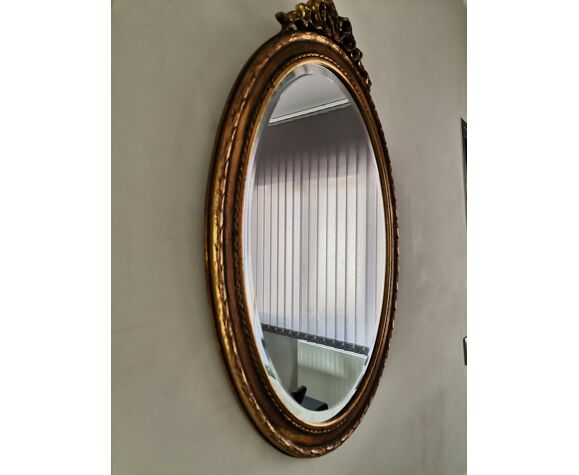 Miroir bois doré biseauté Napoleon 50x71cm