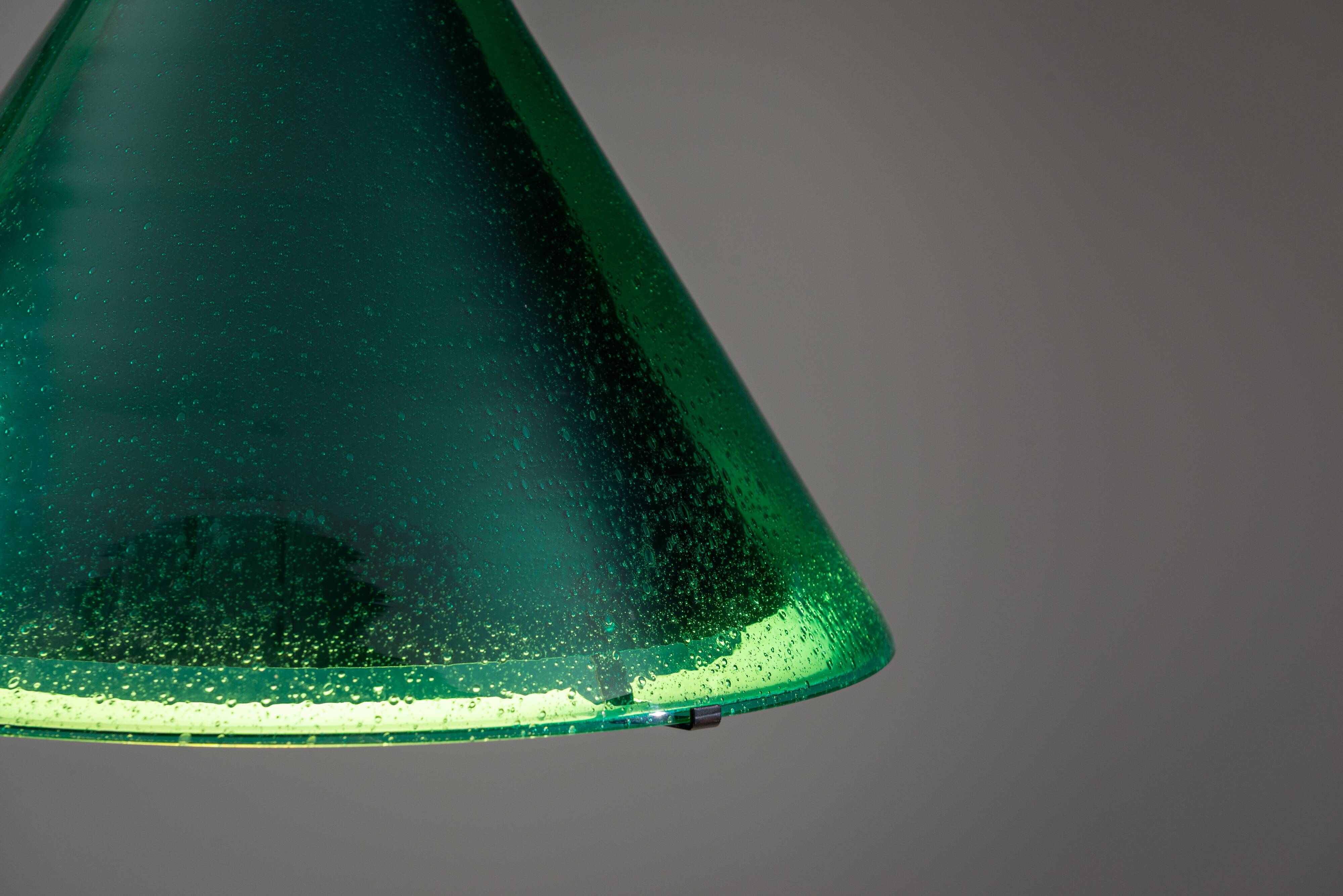 Pendentif en verre vert "Najade" de Jonas Hidle