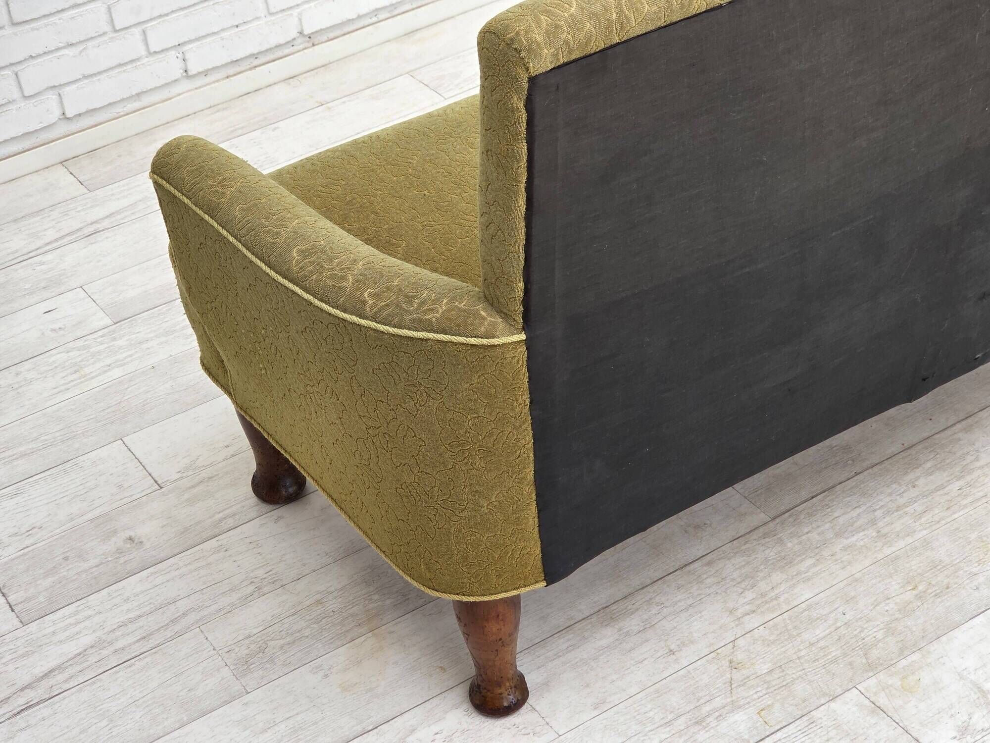 1950s, Danish 2-seater sofa, green furniture wool fabric.