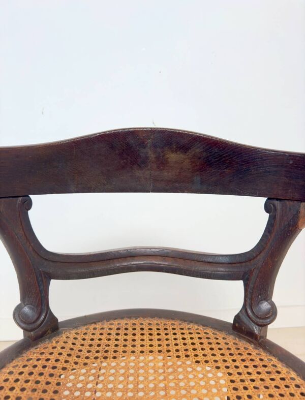 Chaise ancienne de style Louis Philippe en bois et cannage